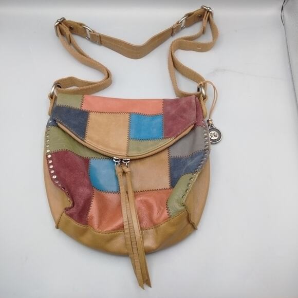 The Sak Patchwork Multicolor Leather Hobo Handbag Shoulder Purse Boho Crossbody - Picture 1 of 15
